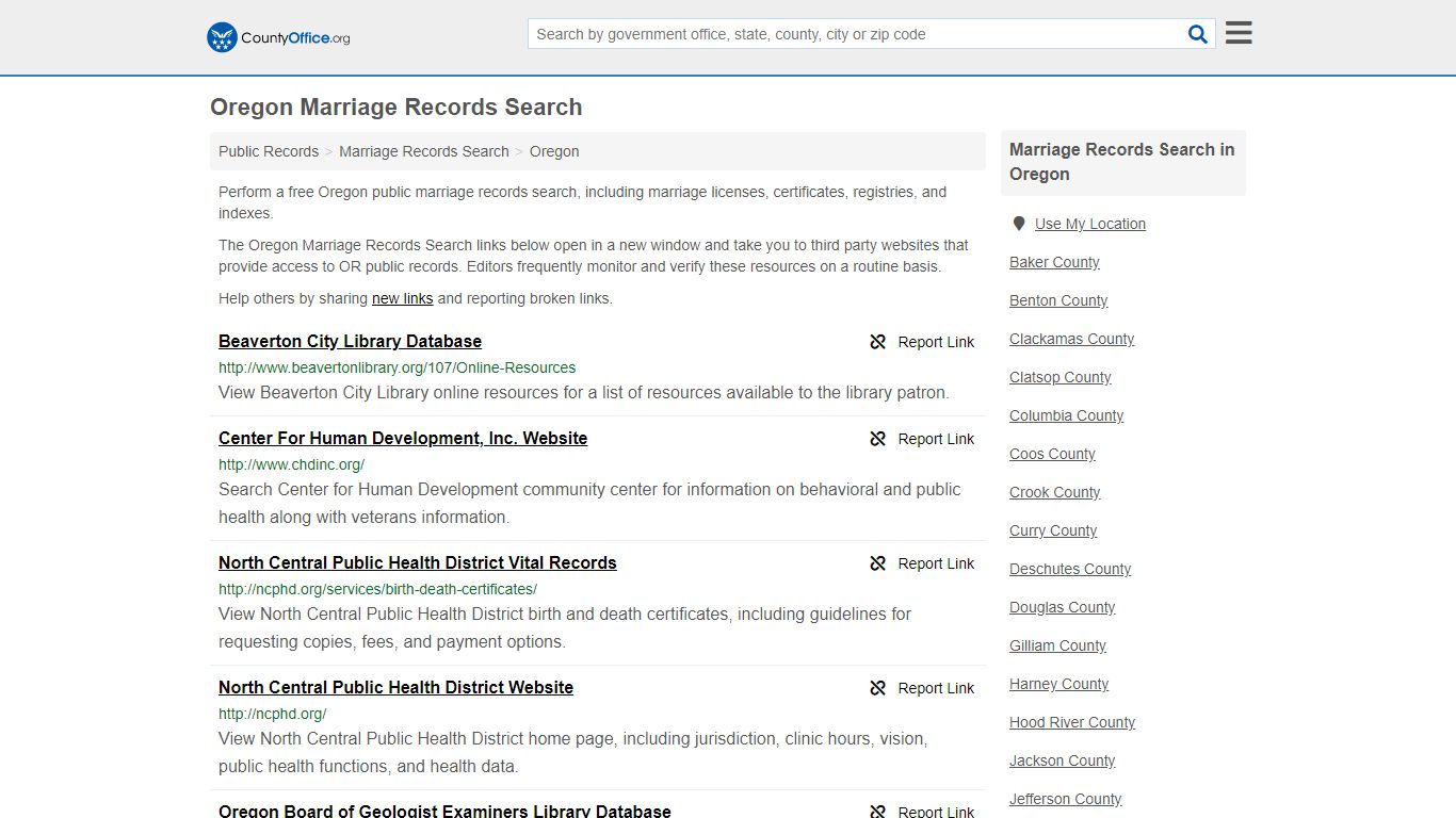 Marriage Records Search - Oregon (Marriage Licenses ...